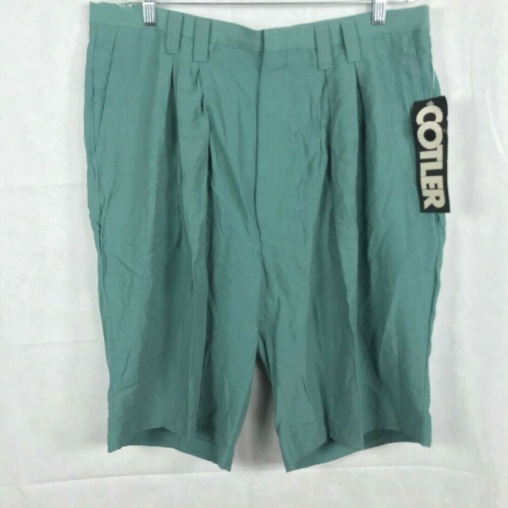 NWT Cotler Shorts Mens Sz 40‎ Vintage 1980s DEADSTOCK Green Pleated Casual